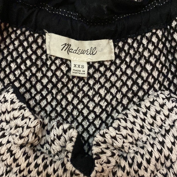 Madewell XXS Cream and Black Knit Halter Top with Shoulder Tie - Picture 3 of 4